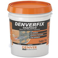 Denverfix Chapisco Adesivo para chapisco e argamassas Adesivo líquido, à base de resinas sintéticas dispersas em meio aquoso, não reemulsionável em água e compatível com cimento, cal e gesso. Consumo: 0,15 a 0,75 L / m² / cm dependendo da aplicação Embalagem: Pote 1 L / Galão 3,6 L / Balde 18 L / Tambor 200 L