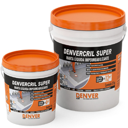 Denvercril Super Manta líquida impermeabilizante Manta liquida impermeabilizante aplicada a frio. Consumo: 1,2 kg / m² Embalagem: Galão 4 kg / Balde 12 kg